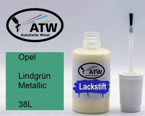 Opel, Lindgrün Metallic, 38L: 20ml Lackstift, von ATW Autoteile West.